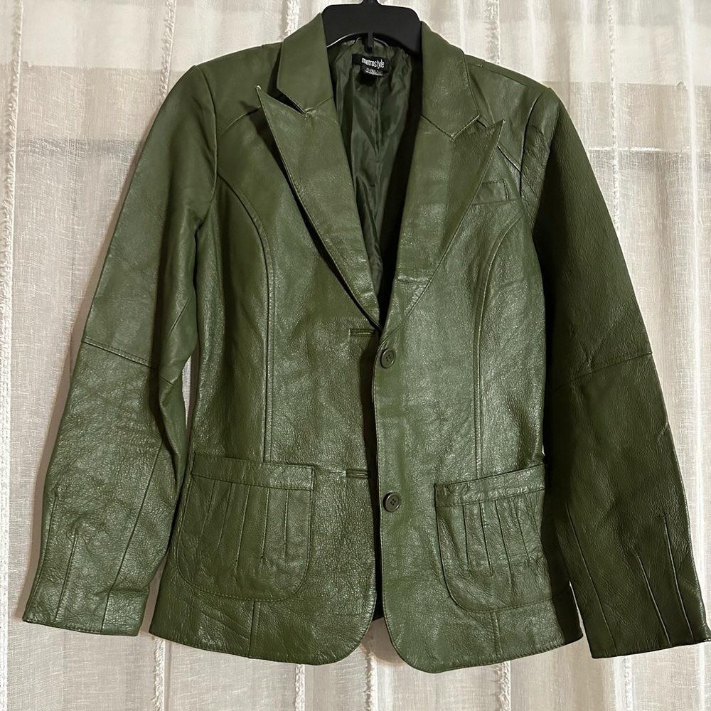 Metrostyle Leather Blazer Jacket. Size 12T